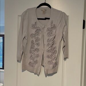 Light Gray Ruffle Cardigan Evie brand